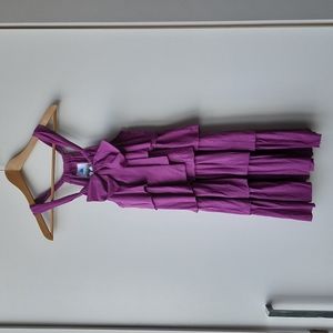 Zara Bow Tiered Ruffle Cotton Modal Dress